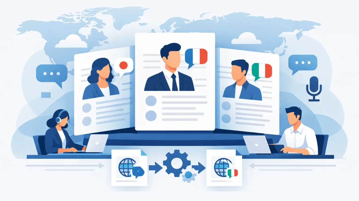 ترجمة تقارير المقابلات متعددة اللغات على نطاق واسع